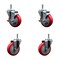 Service Caster 4'' Red Poly Wheel Swivel 7/16'' Grip Ring Stem Caster Set 2 Brakes, 4PK SCC-GR20S414-PPUB-RED-TLB-716138-2S2 - alternate 1
